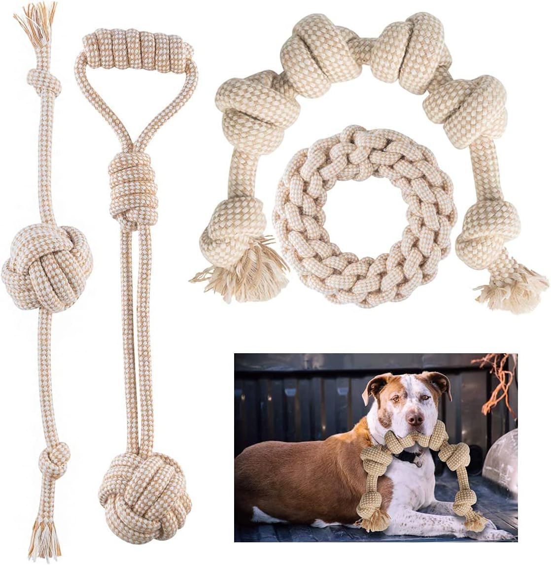 Pet Supplies Dog Rope Toys for Aggressive Chewers, Interactive Dog