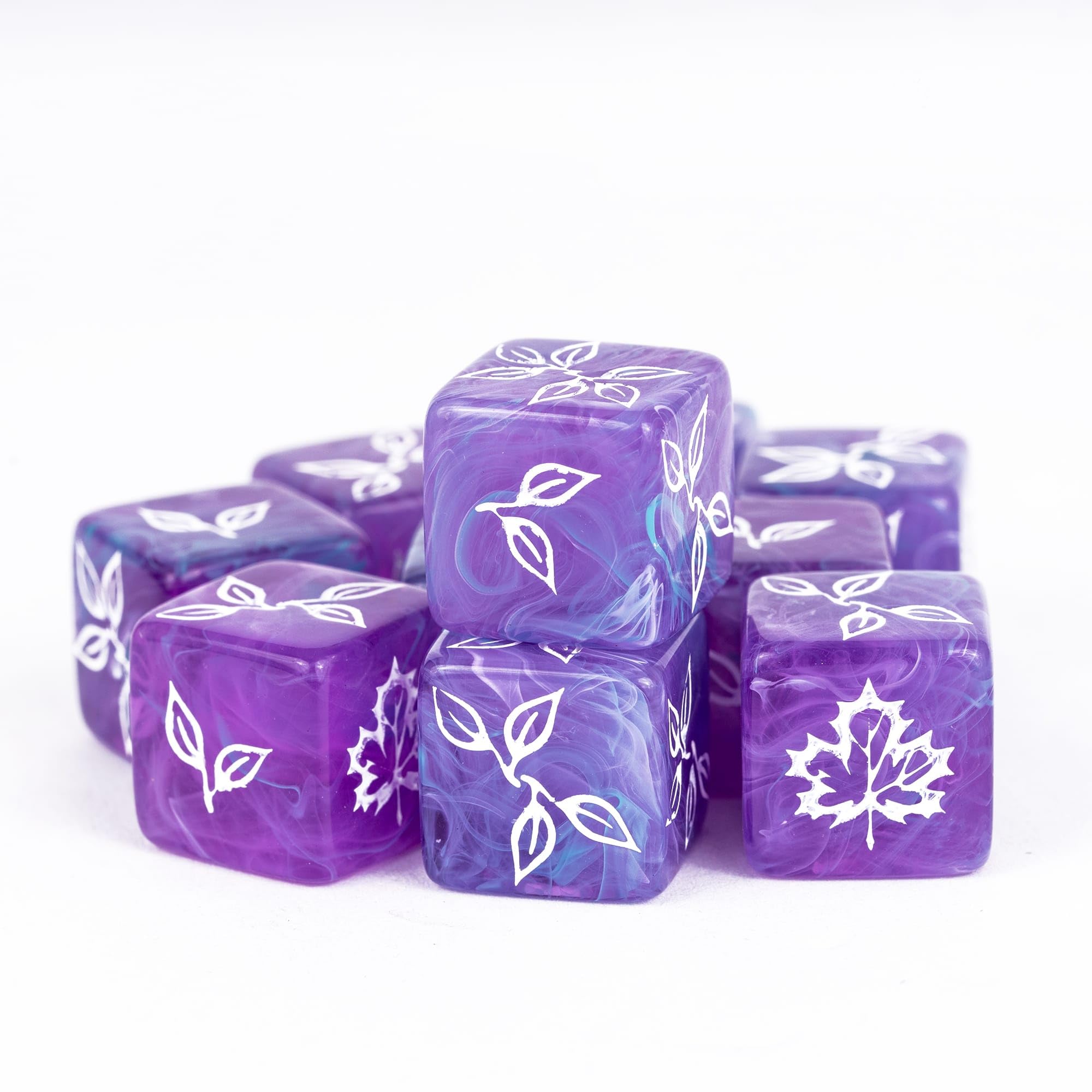 HDdais 10pc 16MM D6 Dice Set, Acrylic Standard 6 Sided Dice Set Dreamy Effect, for D&D RPG Tabletop Game or Teaching Math