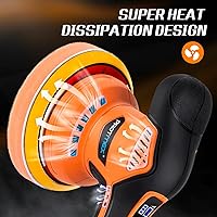 Vista 5 de Pulidora inalámbrica de automóvil con 2 baterías de 2000 mAh, 21 V, kit de pulidora y enceradora de 6 pulgadas, con 18 accesorios adicionales y 6