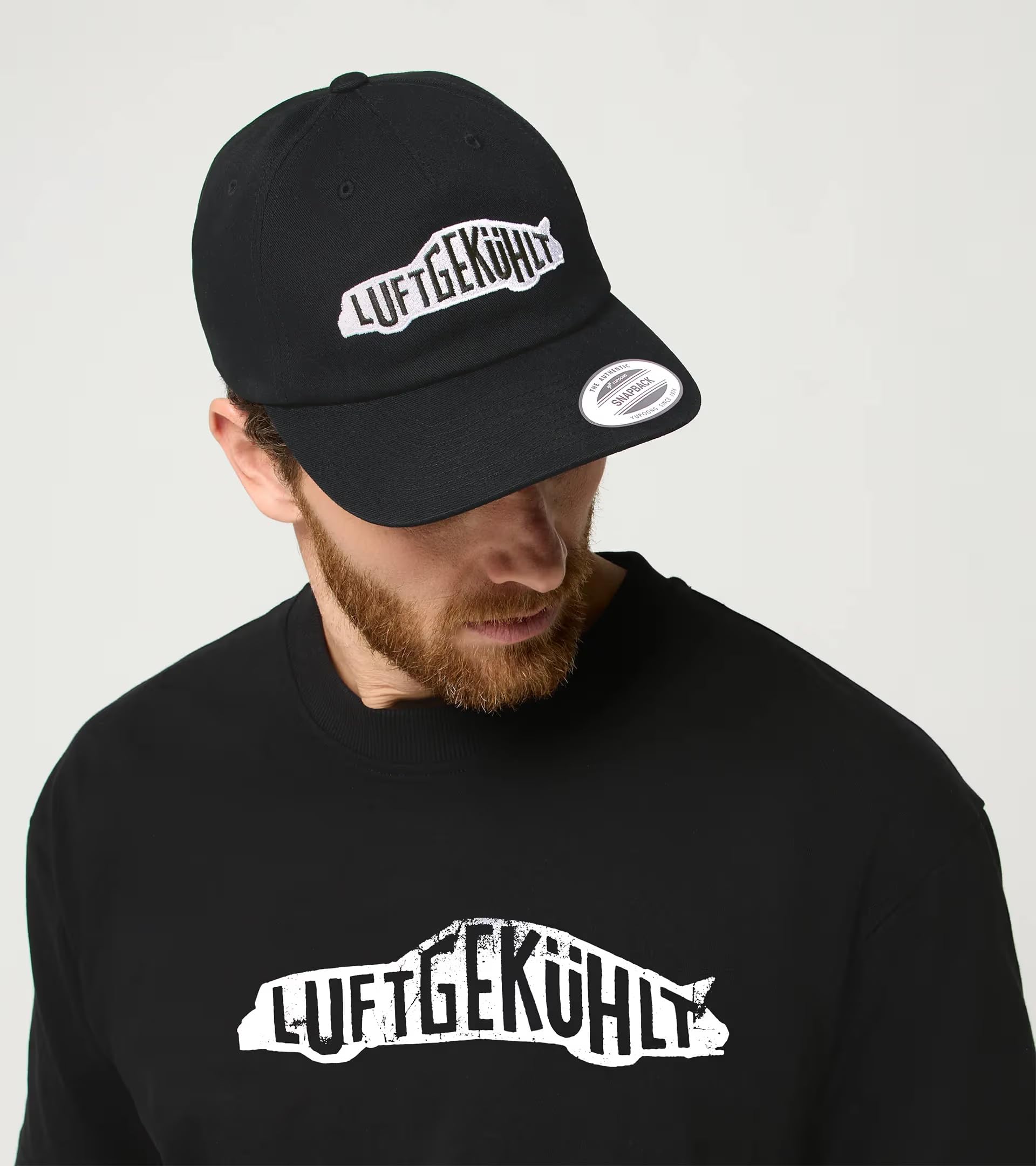 Porsche LUFTGEKÜHLT Cap - Echte Fan Community verstellbare Mütze mit gesticktem Luft Logo grau