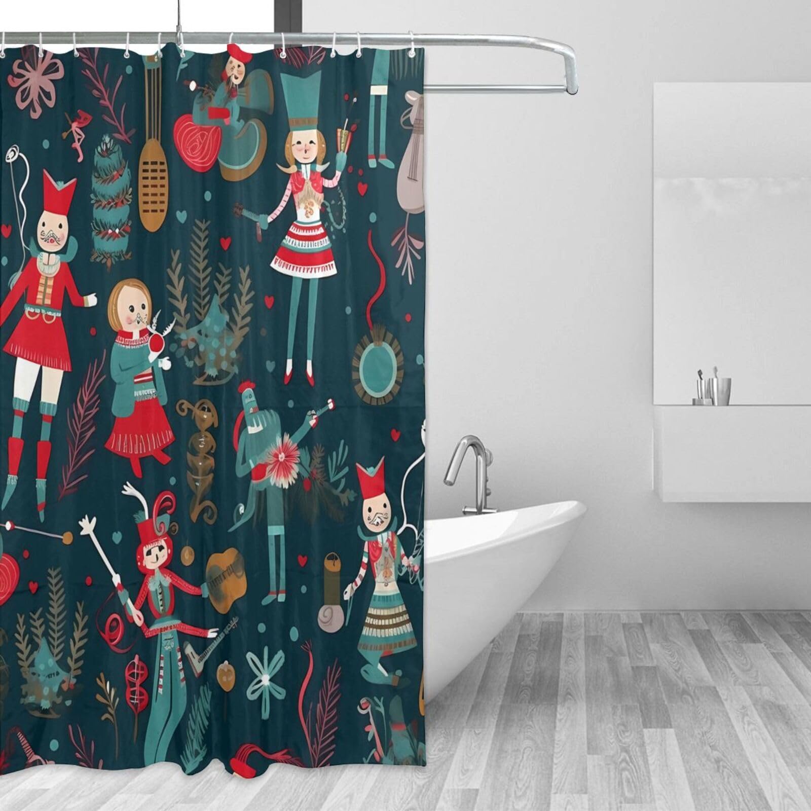 Rideau de douche de Noël Casse-noisette pour sublimer votre salle de bain