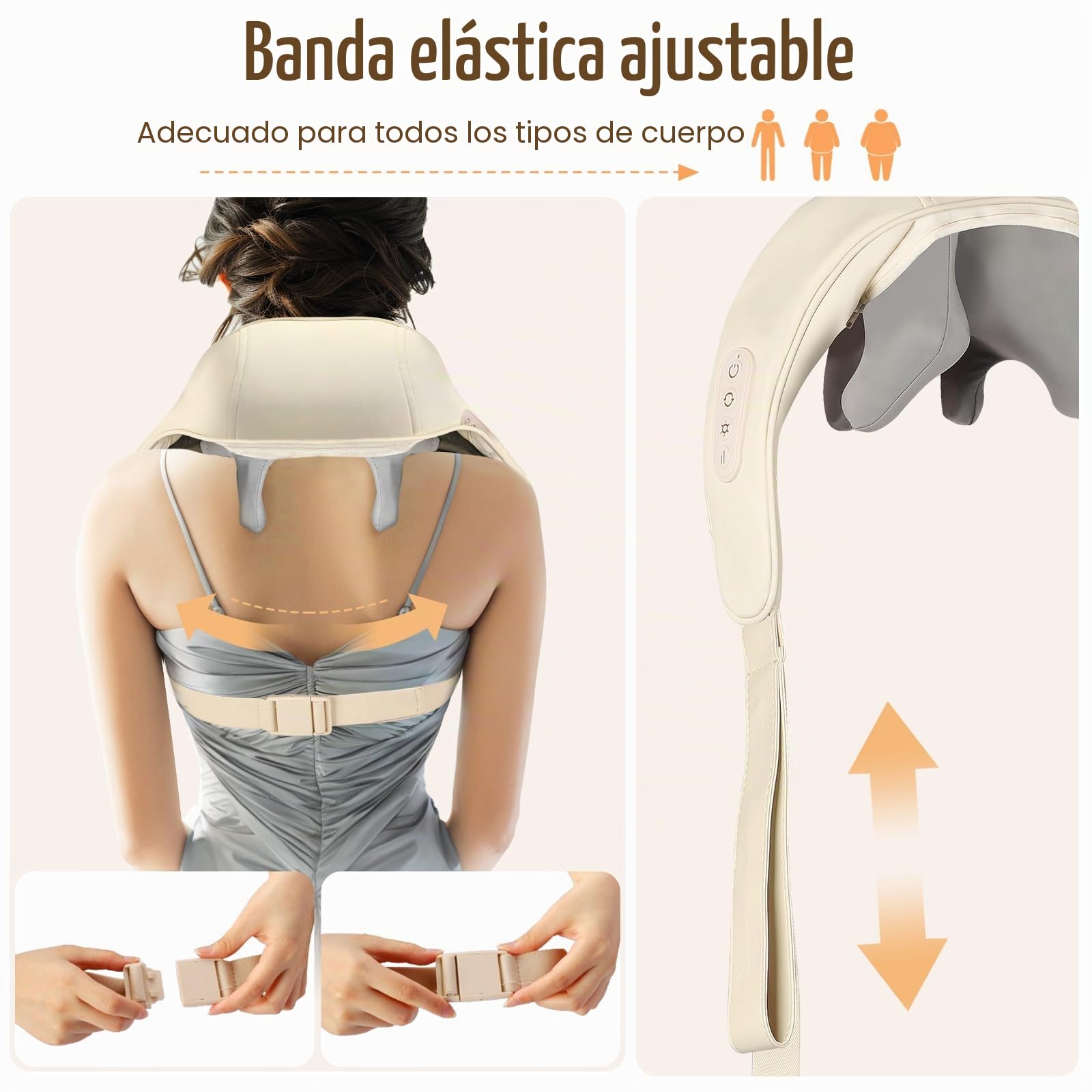 Masajeador de cuello y espalda, masajeador eléctrico para cuello, hombros y espalda con calor, masajeador Shiatsu de tejido profundo 4D, masajeador inalámbrico, 2 modos para dolor de cuello