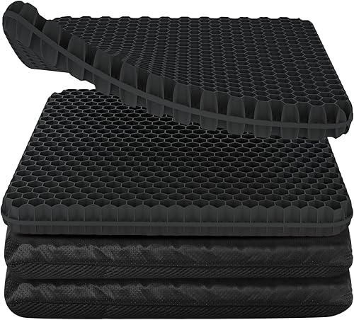 Paquete de 2 cojines de gel, cojines para silla de oficina con fundas, cojines de coxis para aliviar la presión, cojín de coxis, cojines para sillas