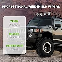 Vista 2 de PARRATI® Limpiaparabrisas para Hummer H3 2006-2010, 17 pulgadas + 16 pulgadas delanteras y 11 pulgadas traseras, cuchillas limpiaparabrisas