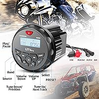 Vista 5 de Radio estéreo marina Bluetooth para barcos, sintonizador FM para barcos, carrito de golf, ATV, UTV y jacuzzis de spa, transmisión de medios digitales