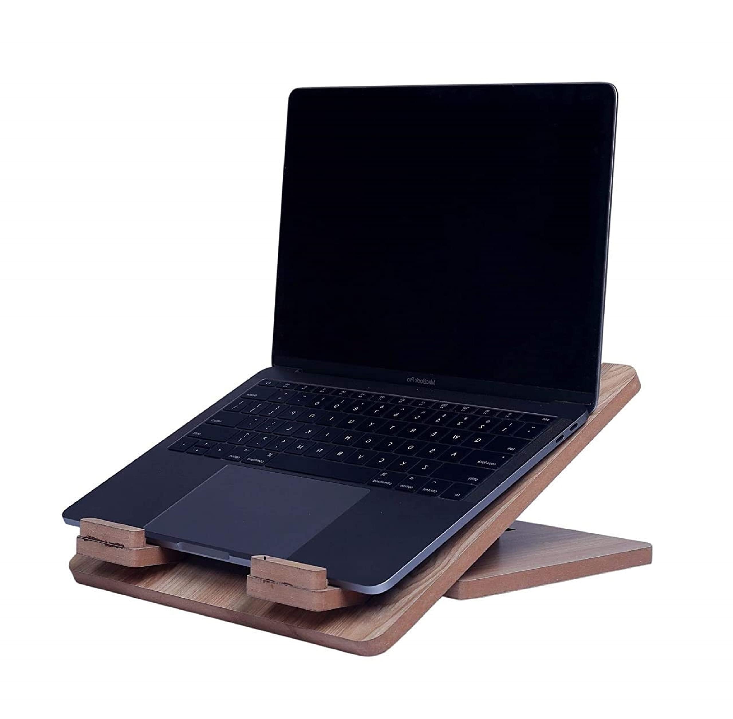 BeeDuck Portable Foldable Ultra Slim Craft Wooden Laptop Desk Stand with Adjustable Height Suitable for Laptop in Home | Office | Shop | (B09D9PTTGV) Amazon Price History, Amazon Price Tracker