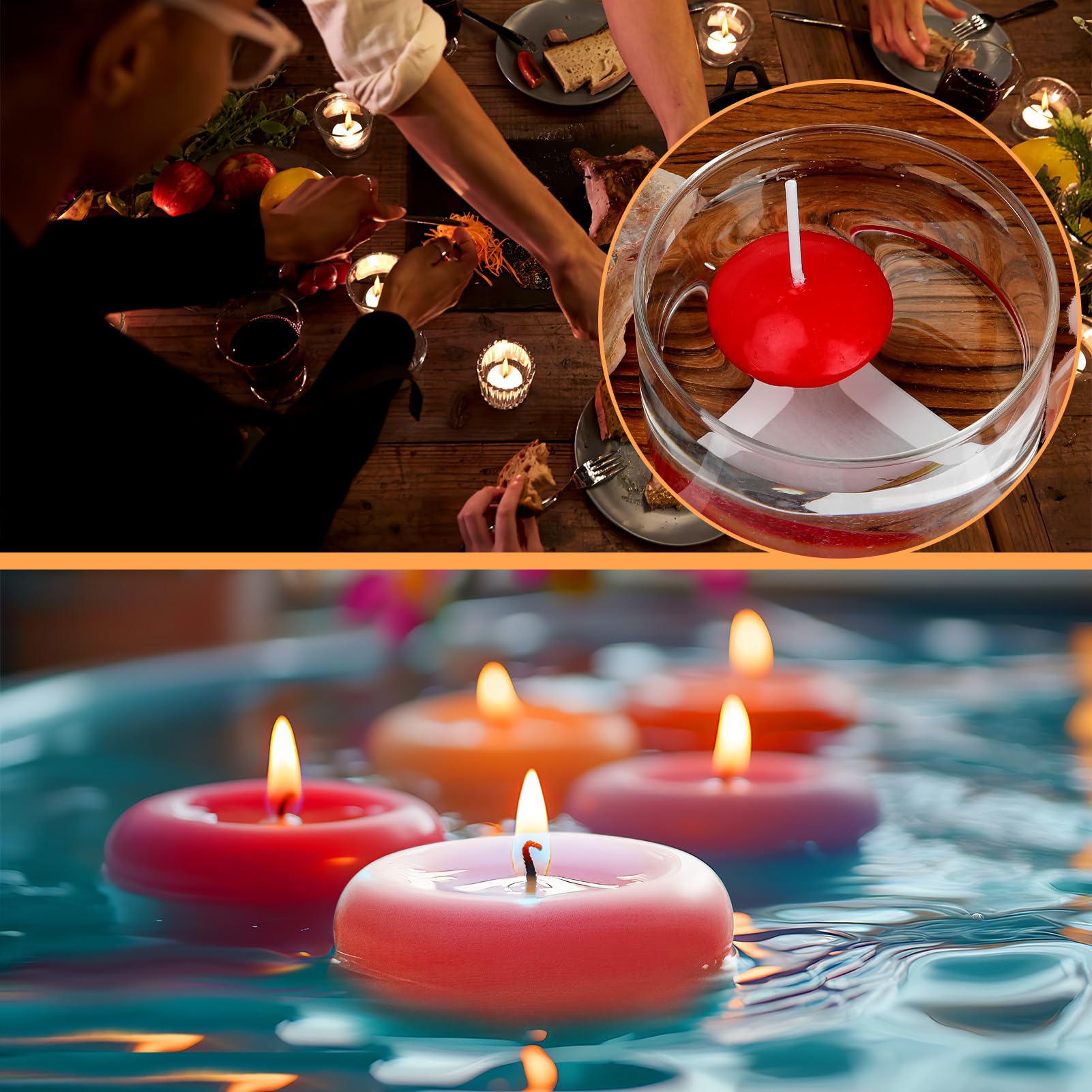 Bougies Flottantes Rose Gold Cuivré Doré Décoration Table De Fête