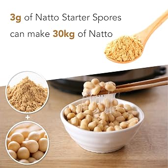 Kawashimaya Natto Starter Powder 3g (0.1oz), To Make 10-30kg of Homemade Natto, Bacillus Subtilis From Soybean Extract