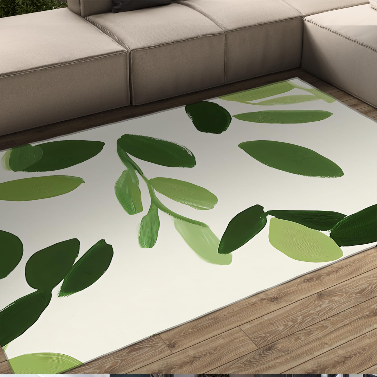 Tapis Vert Sauge Frais Doux à Poils Ras pour Le Salon Tapis Sol intérieur Minimaliste Moderne pour Bureau Chambre à Manger 90x120cm