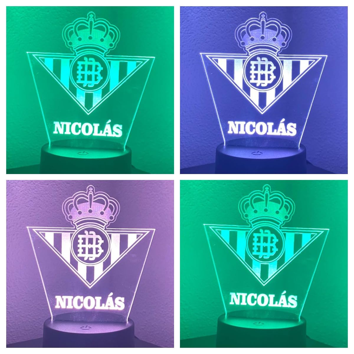 Lámpara LED RGB 16 Colores con Escudo Betis - Regalo Personalizado