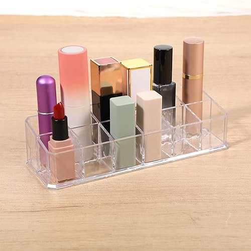 Miniatura 6 de Pafeooui 4 organizadores de lápiz labial acrílico, soporte para lápiz labial, soporte para brillo de labios de 12 ranuras, organizador de cosméticos