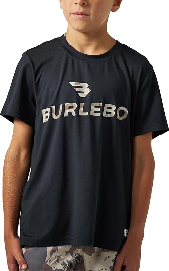 Burlebo Youth Go to Tee Lightweight Performance T Shirt for Kids, Breathable Athletic Short Sleeve Shirt