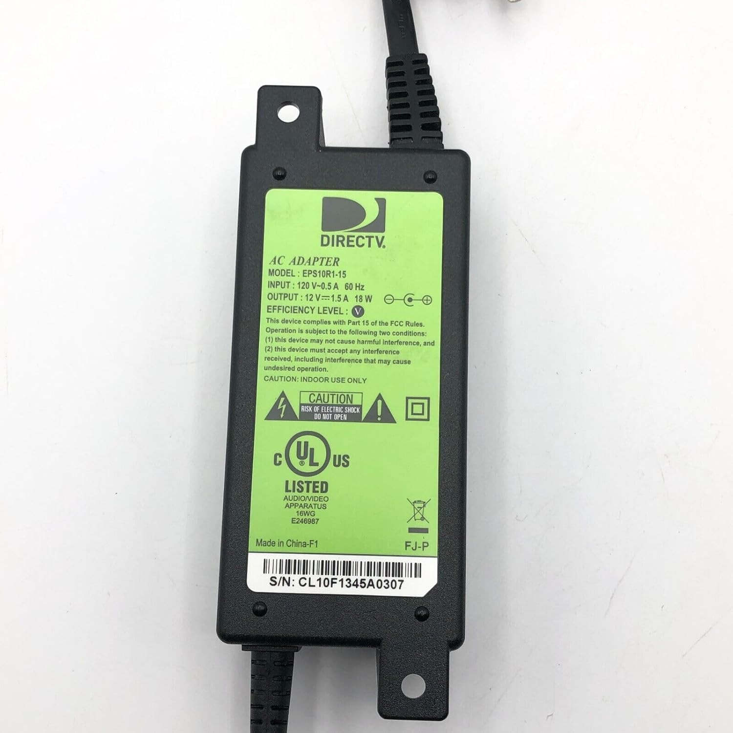 tekswamp DirecTV AC Adapter with label showing specifications