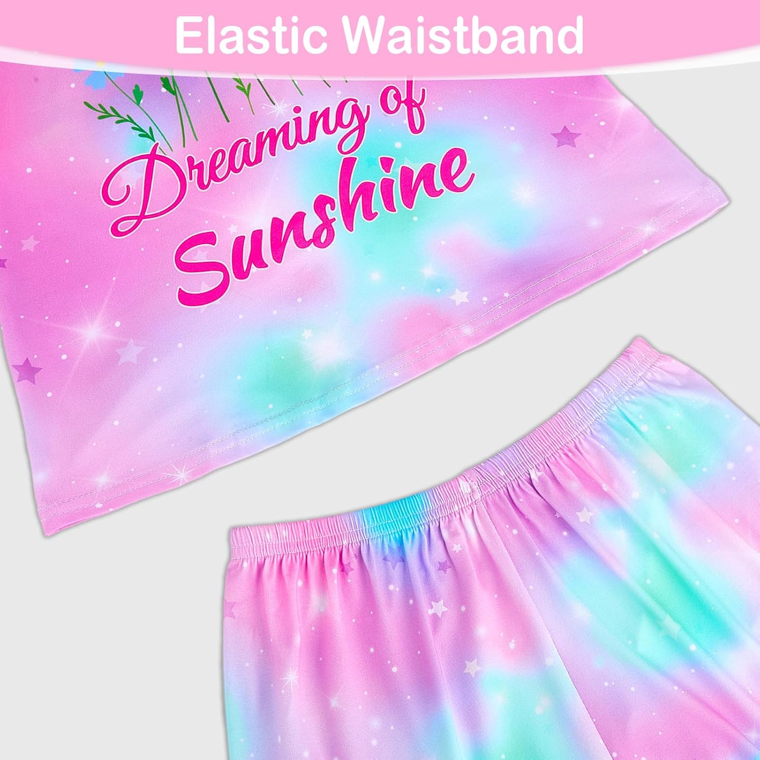 MHJY Girls Pajama Sets Toddler Sleepwear Flutter Short Sleeves Top and Shorts 2pcs Kids Pjs Set - Image 5