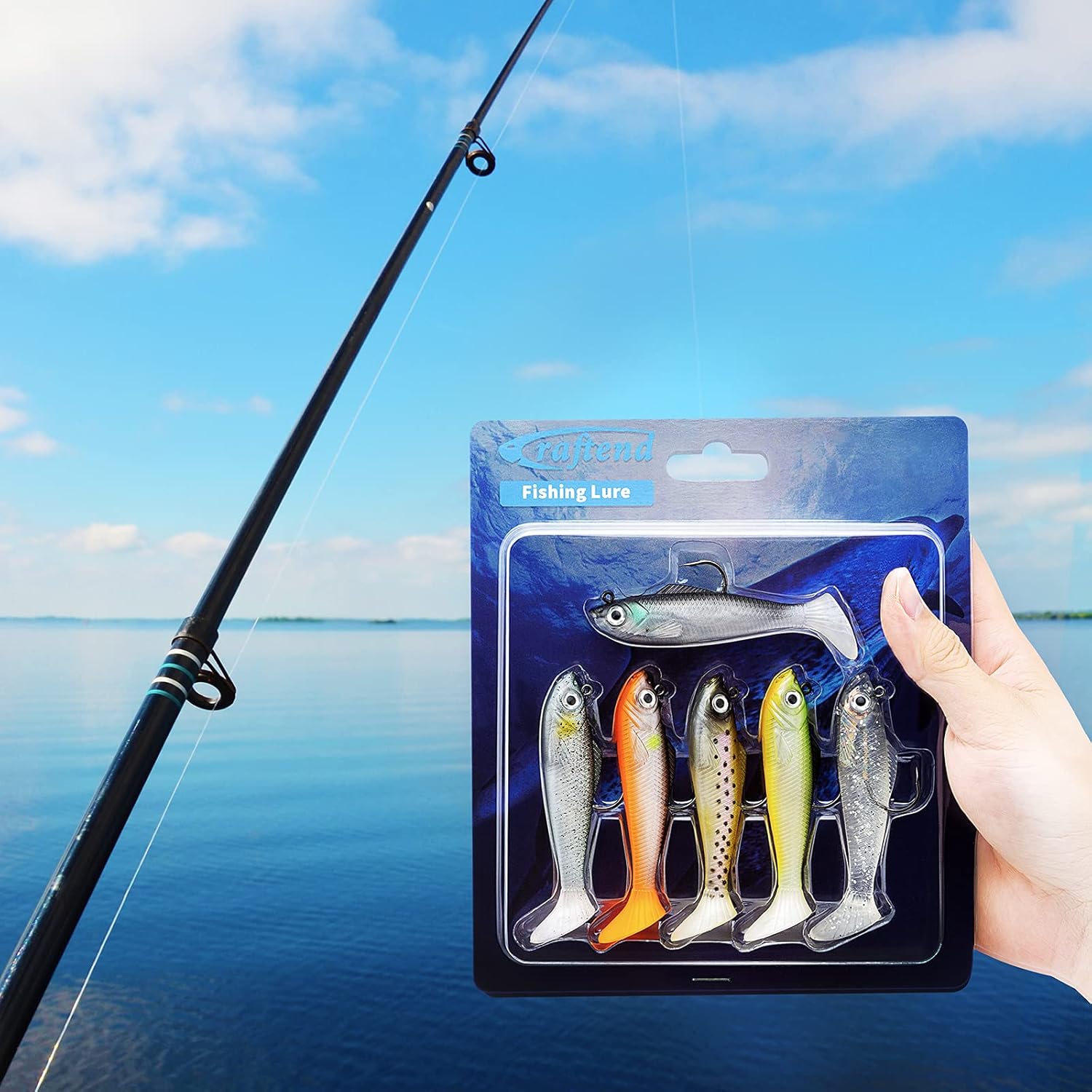 Craftend Soft Fishing Lures,Soft Swimbaits Lifelike Fishing Lure Fishing Bait for Saltwater and Freshwater Bass Perch Trout Walleye Fishing Leaded Jigs Lures Kits of 6 : Sports & Outdoors