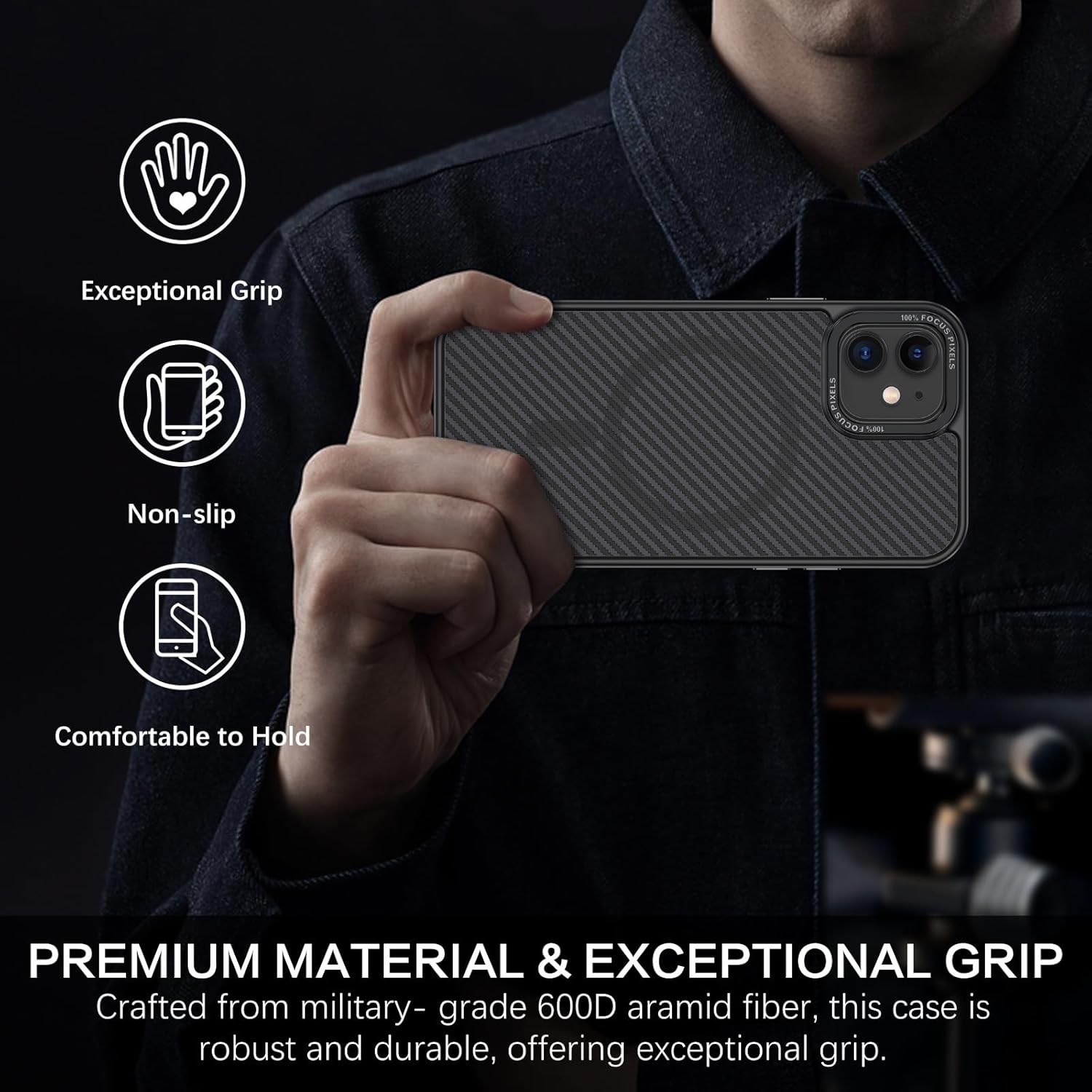 BENTOBEN for Carbon Fiber iPhone 12 Case/iPhone 12 Pro Case with MagSafe, Magnetic Phone Case iPhone 12/12 Pro Slim Fit Shockproof Women Men Protective Cases Cover for iPhone 12/12 Pro 6.1", Black - Image 7