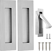 Vista 21 de Malimali Tiradores Empotrados con Tirador al Ras de 6 Pulgadas para Puerta de Bolsillo de Granero, Manija de Puerta Corrediza de Armario, Herrajes