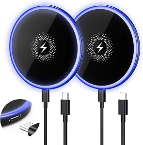 Wireless Charger 2Pack 15W Magnetic Wireless Charger Fast Charging Pad for Galaxy S25 Ultra/S24 FE/S23 Ultra/S22/S21/Z Flip 6 5 Google Pixel 9 8a 7a 8 7 Pro | Strong Magnet Technology