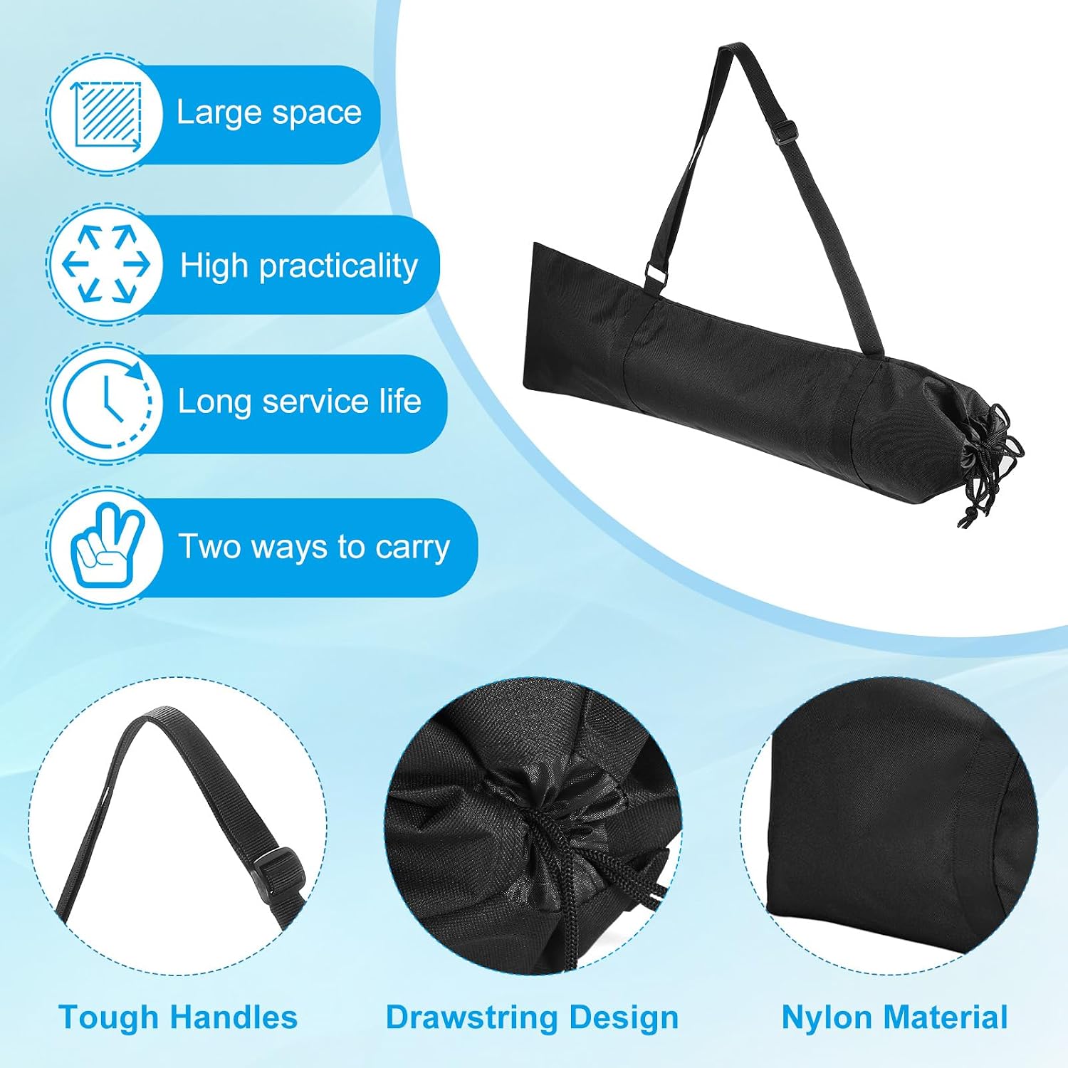 PATIKIL Tripod Carrying Case, 2Pcs Nylon Padded Tripod Bag with Handles for Light Stands Tripod Photography Accessories, Black 68cm image 3