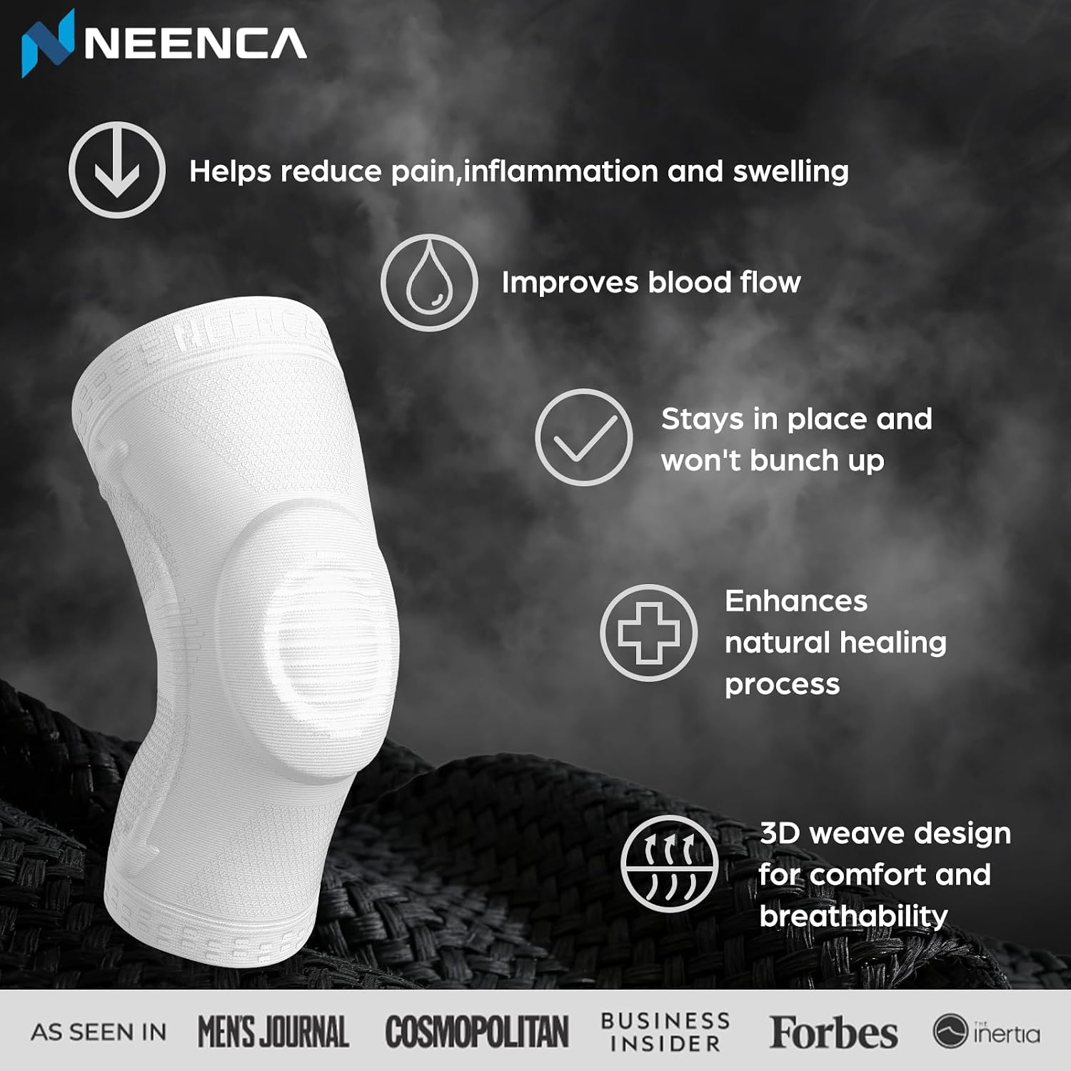 NEENCA Professional Knee Brace, Medical Knee Support for Women & Men Relief | Patented Patella Gel Pad & Side Stabilizers, Compression Sleeve for Knee Pain, Swelling, ACL, PCL, Arthritis, Sports, Workout