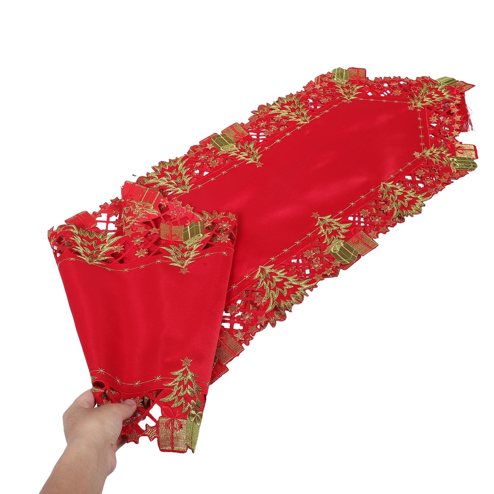 Gatuida Tovaglia natalizia, colore rosso, 2,20 m x 37,3 cm