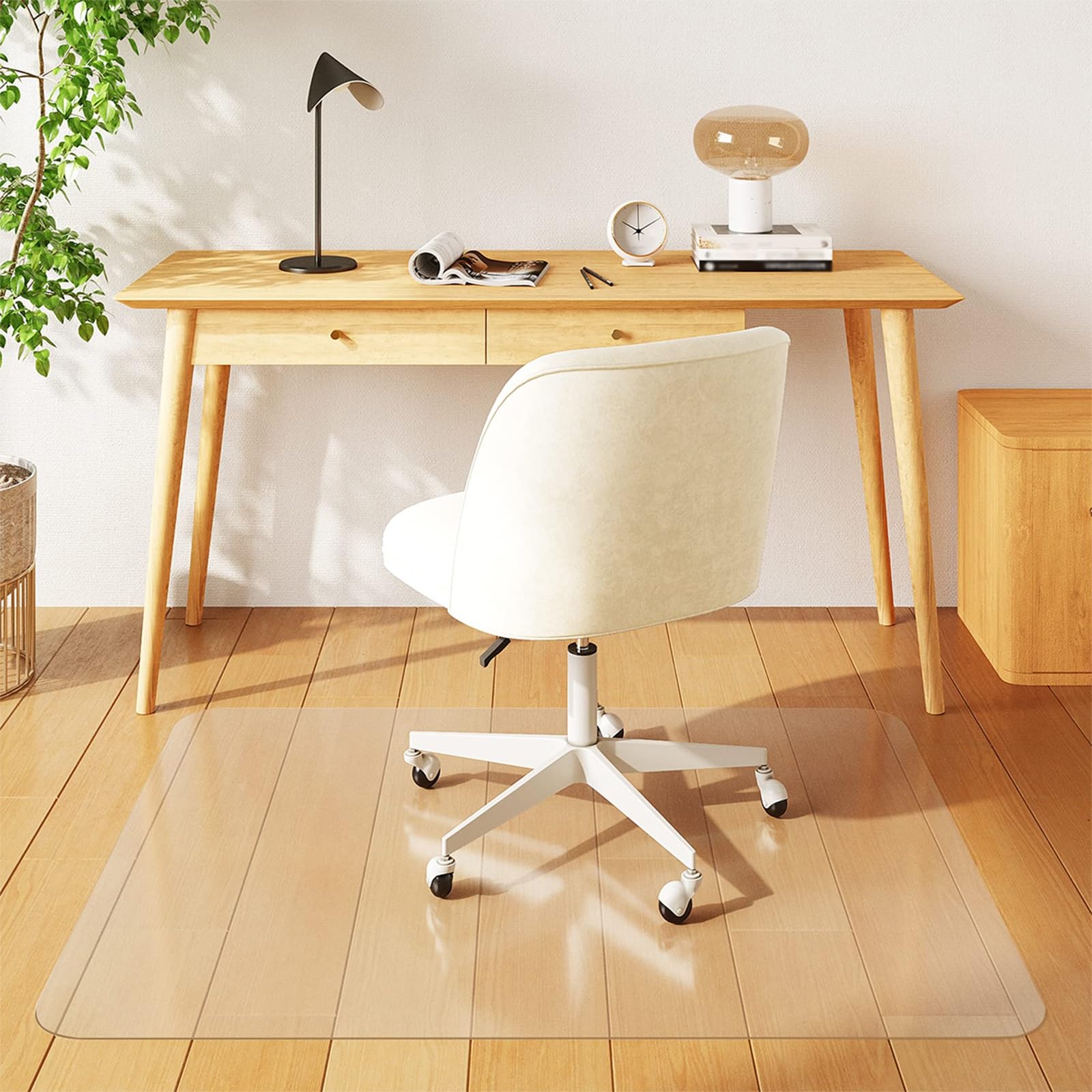 Protector de Suelo Transparente, Alfombrilla Transparente para Silla de Oficina, Tapete Antideslizante para Parquet, Protector de Suelo Resistente para el Hogar y Oficina(50cm x 190cm)