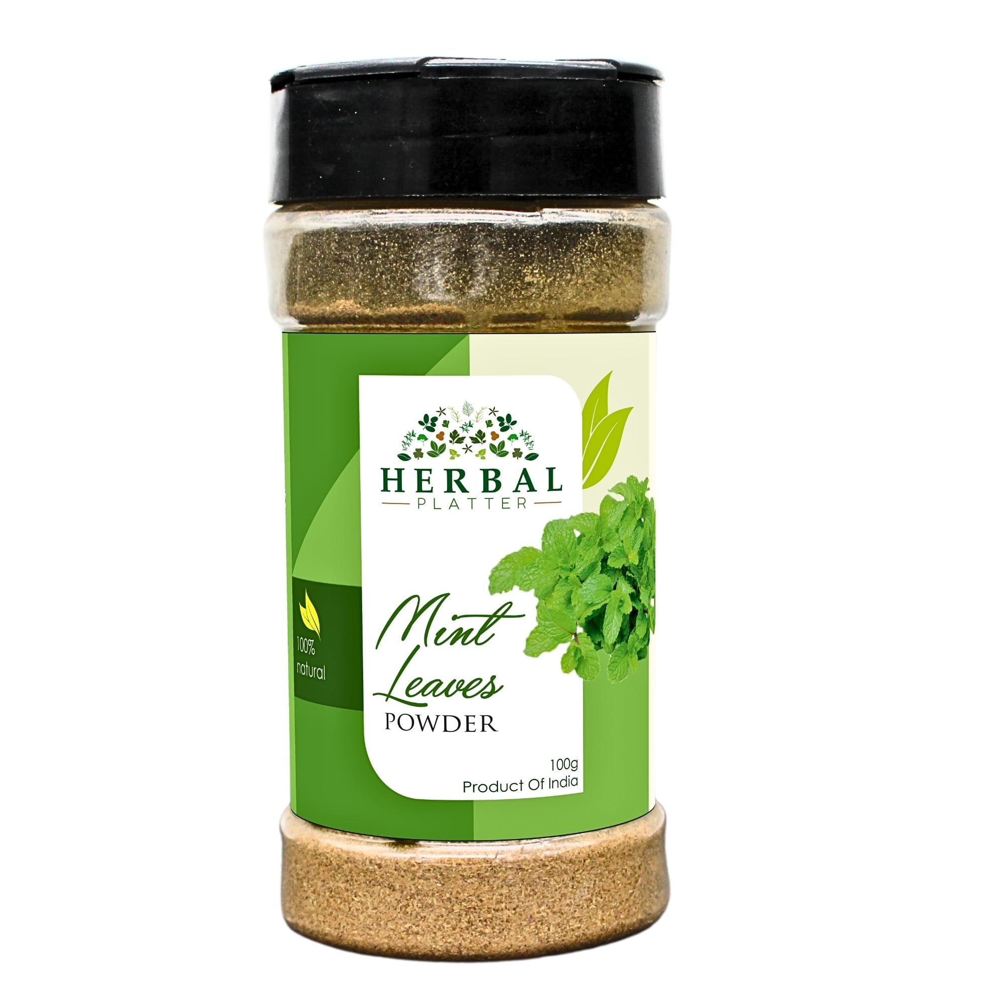 Herbal Platter Mint Leaves Powder (Menthapiperita/Pudina) (100gm) | Natural Herb Mint Pudina Leaves | Rich Antioxidant | Improve Skin Health | Herbal Tea, Cooking, Baking, Seasoning, Personal Care (B09QH49318) Amazon Price History, Amazon Price Tracker