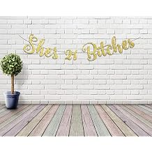 Gold Glittery Banner Glitter Pregnancy Banners She'S 21 Bitches Baby Shower Gender Reveal Sign Baby Announcement Decor Party Decoration Supplies