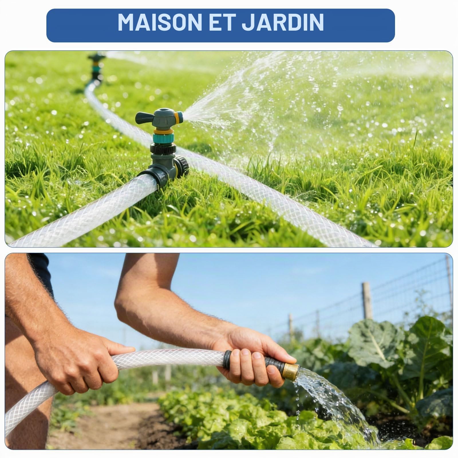 Tuyau tissé en PVC tressé - 25 x 32 mm - 3/6/10 m - Transparent - Haute pression - Flexible - Pour eau, gaz, huile, air, air comprimé (25 mm x 32 mm, 10)