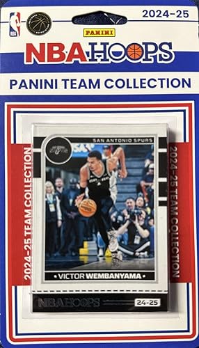 San Antonio Spurs 2024 2025 Hoops Factory Sellado Juego de Equipo de 13 Tarjetas con Victor Wembanyama Tarjeta del 2do Año Más Stephon Castle, Juan