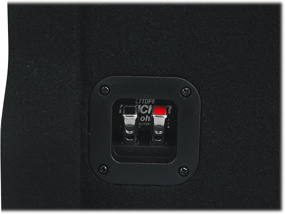 Kicker 49L7TDF82 L7TDF 8 in 350-Watt RMS 2 Ohm Down-Firing Loaded Shallow Subwoofer Enclosure, Forced-Air Cooling, Under Many Truck Seats, Deep Bass, 2-Piece