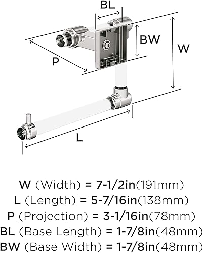 Vista 267 de Amerock BH36062CG10 - Toallero de mano Glacio de 5-7/16 pulgadas de longitud para pared de baño y cocina pequeña, accesorios de baño Transparente