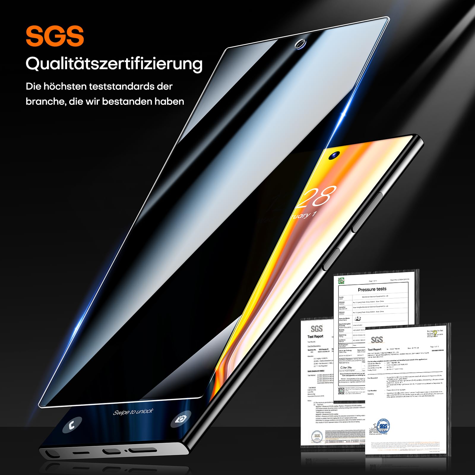 LϟK für Samsung Galaxy S24 Ultra für Schutzfolie Sichtschutz mit 2 Stück Anti-Peeping Schutzfolie, [Auto-Installation] Kratzfest für Samsung S24 Ultra Schutzfoile, 0 Staub & Blasen, Anti-Fingerabdruck
