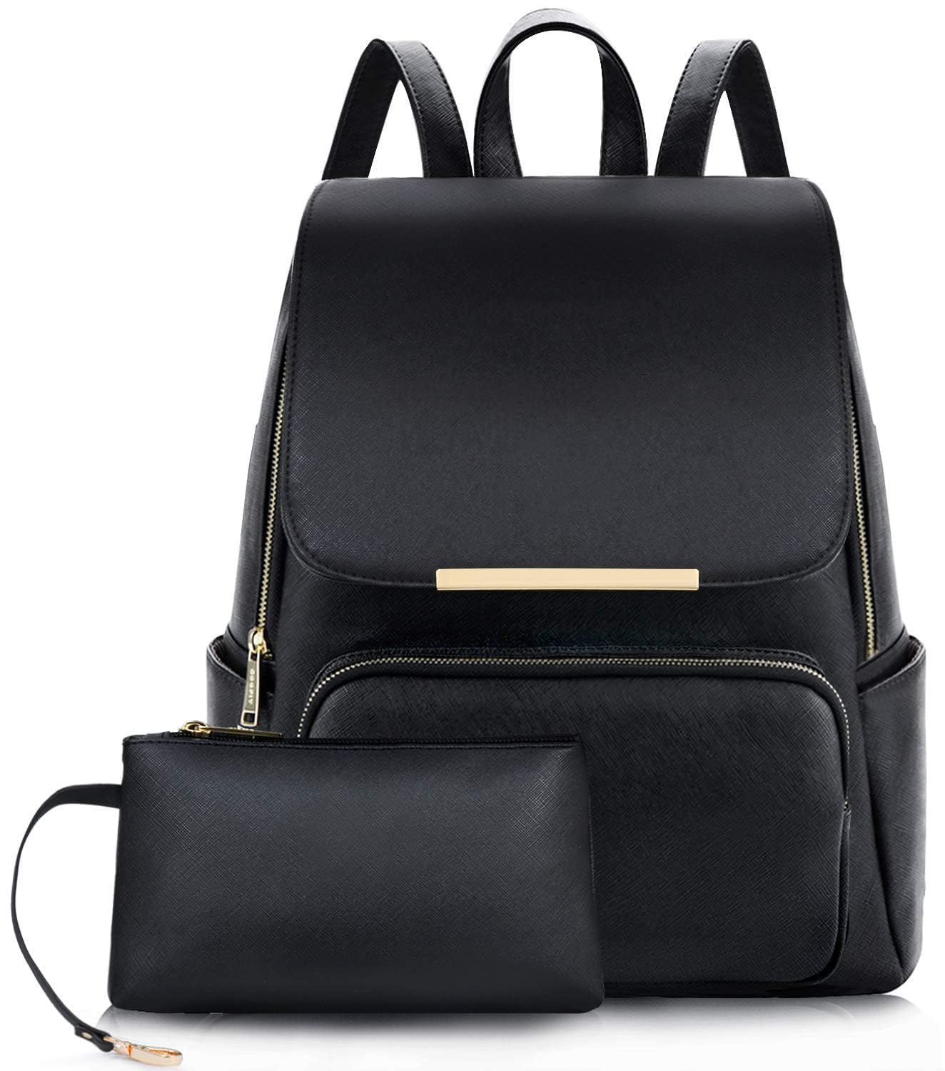 PU Leather Womens Backpack | Rakhi gift for sister (Black)-image-33