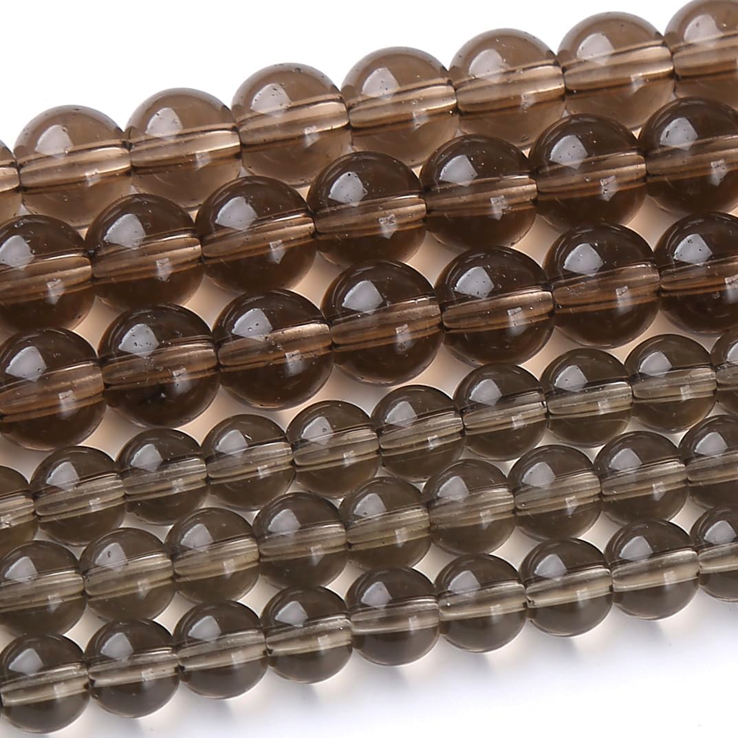 48PCS 8MM Tea Glass Stone Beads Energy Healing Beads for DIY Jewelry Bracelet Necklace Making for Jewelry Making 15Inch