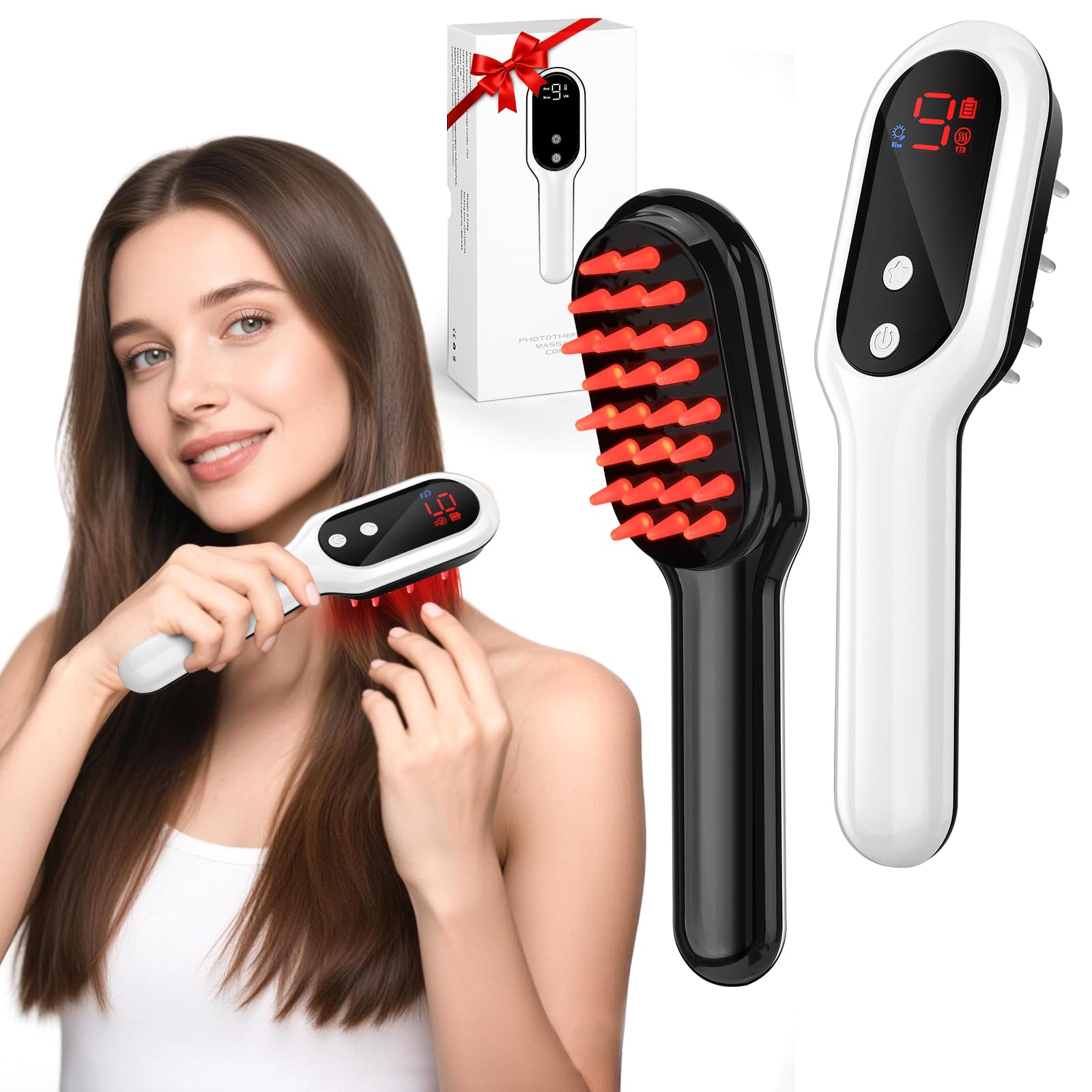 Photo 1 of *FACTORY SEALED* AFFLAT 3-in-1 Hair Care Comb with Red & Blue Light Therapy, Scalp Massager for Men and Women, Soothing Vibration for Relaxation