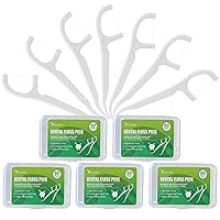 Vista 1 de Púas de hilo dental, 5 fundas de hilo dental de viaje, 300 unidades de hilo dental, palitos de hilo dental, palitos dentales, púas dentales