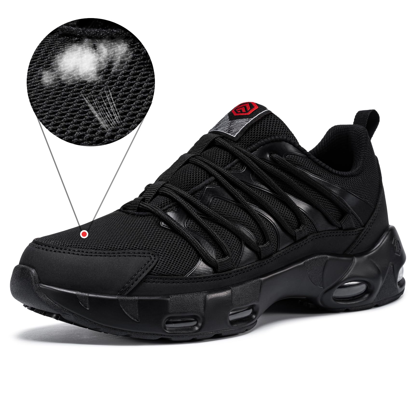 LARNMERN Antideslizante Cocina Zapatillas de Cocina Hombre Zapatos de Trabajo Hostelería Calzado Antideslizante sin Puntera (Negro Nuevo,42), YSEU01A-LCA313230190