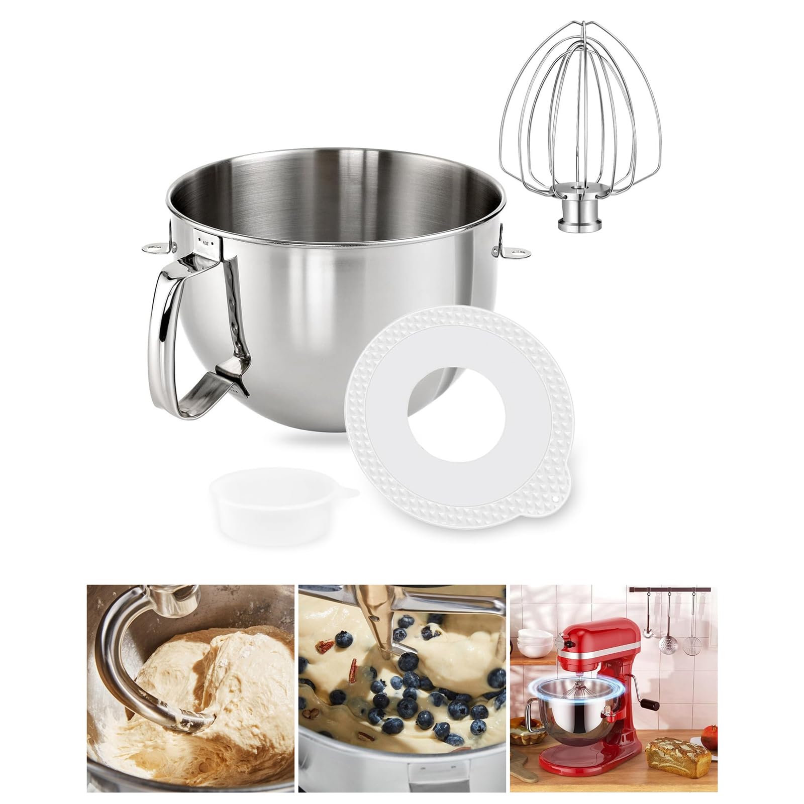 Bol mélangeur sur socle - Accessoire de cuisine - Accessoire de cuisine - Idéal pour les mélangeurs sur socle de 6 l - Équipement de pâtisserie professionnel