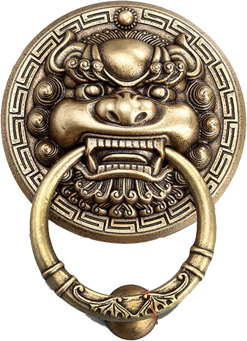 Door Knocker,1 Pair Antique Ring Door Knocker, Animal-Face Bronze Door Knocker,Antique Brass Anti- Door Handle for Retro Gate Courtyard/Wood Front Door,Home Decor Accessories