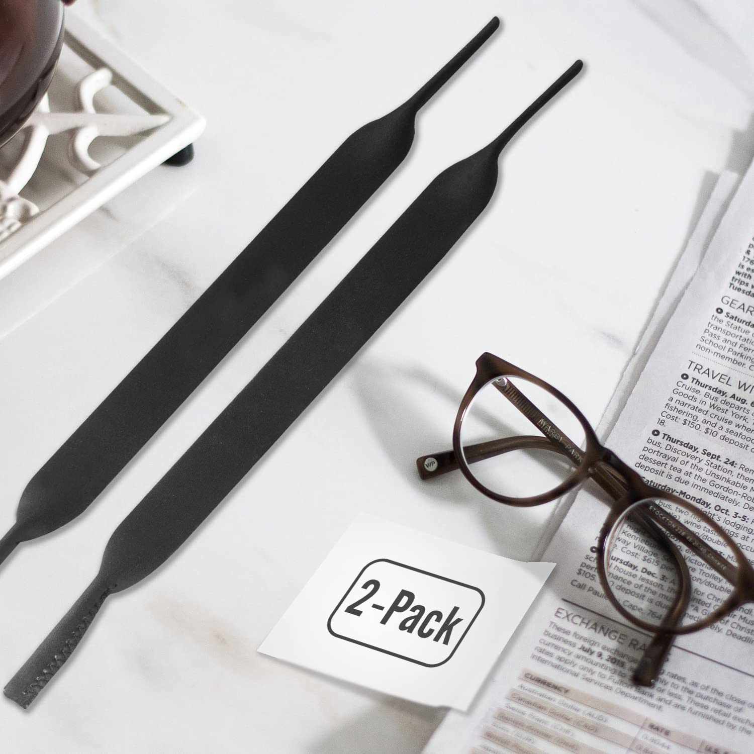 MoKo Cordoncino Occhiali Universali 4 Pezzi, Lacci Reggi Occhiali Regolabili con 4 Fermi Orecchie, 4 Naselli Antiscivolo, Accessori Occhiali Anti Cadute,Cinturino per Occhiali Solari, Lettura - Nero