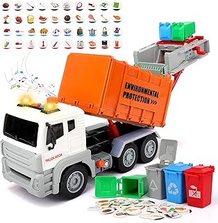 kramow Rubbish Car Toy with Lights and Sound, Toy from 4 Years for Boys, Toy Cars, Vehicles, Educational Toy for Children, Boys, Girls, Green (WY1115A) (WY820B)