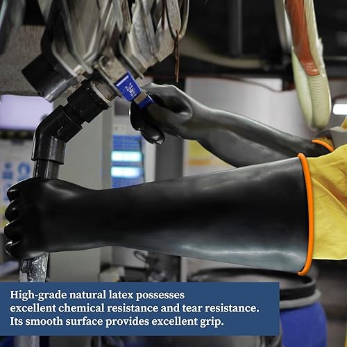 Miniatura 6 de 2 pares de guantes largos de goma resistentes de látex de manga larga para hombres y mujeres