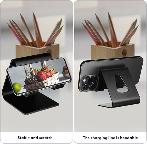 Miniatura 2 de Zerodeko 2 soportes para teléfono celular aleación de aluminio estructura simple soportes para teléfono celular escritorio de oficina en casa color