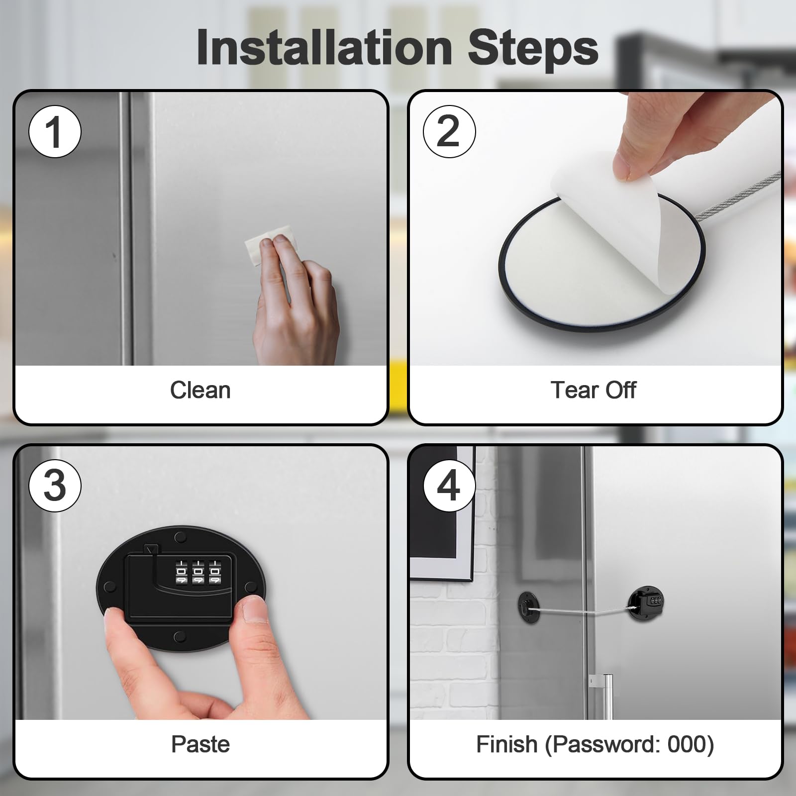 Timer Lock Fridge Snapklik.com : Anglekai 4 Pack Refrigerator Lock Combination, No-Drill ...