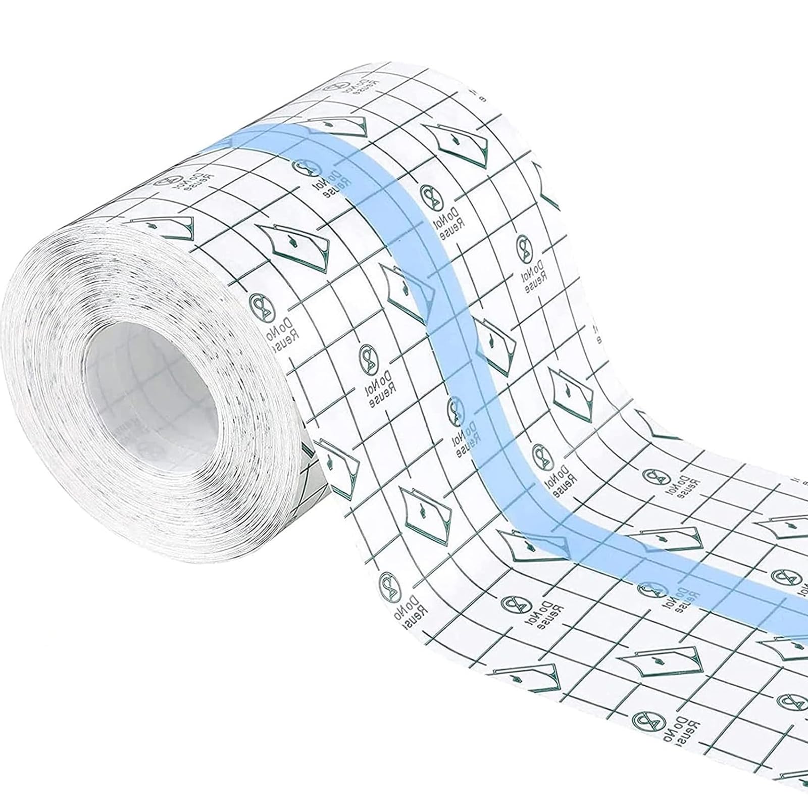 Qunkun Benda Trasparente Impermeabile, 15cm*10m Adesivi per riparazioni tatuaggi, Trasparente Ferita Adesivo Fixer, Bendaggio Antiallergico, Cerotti Elastici di Fissaggio (15CM)