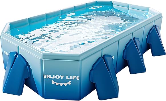 Foldable Swimming Pool,Portable Non-Inflatable Rectangular Above Ground Pool
