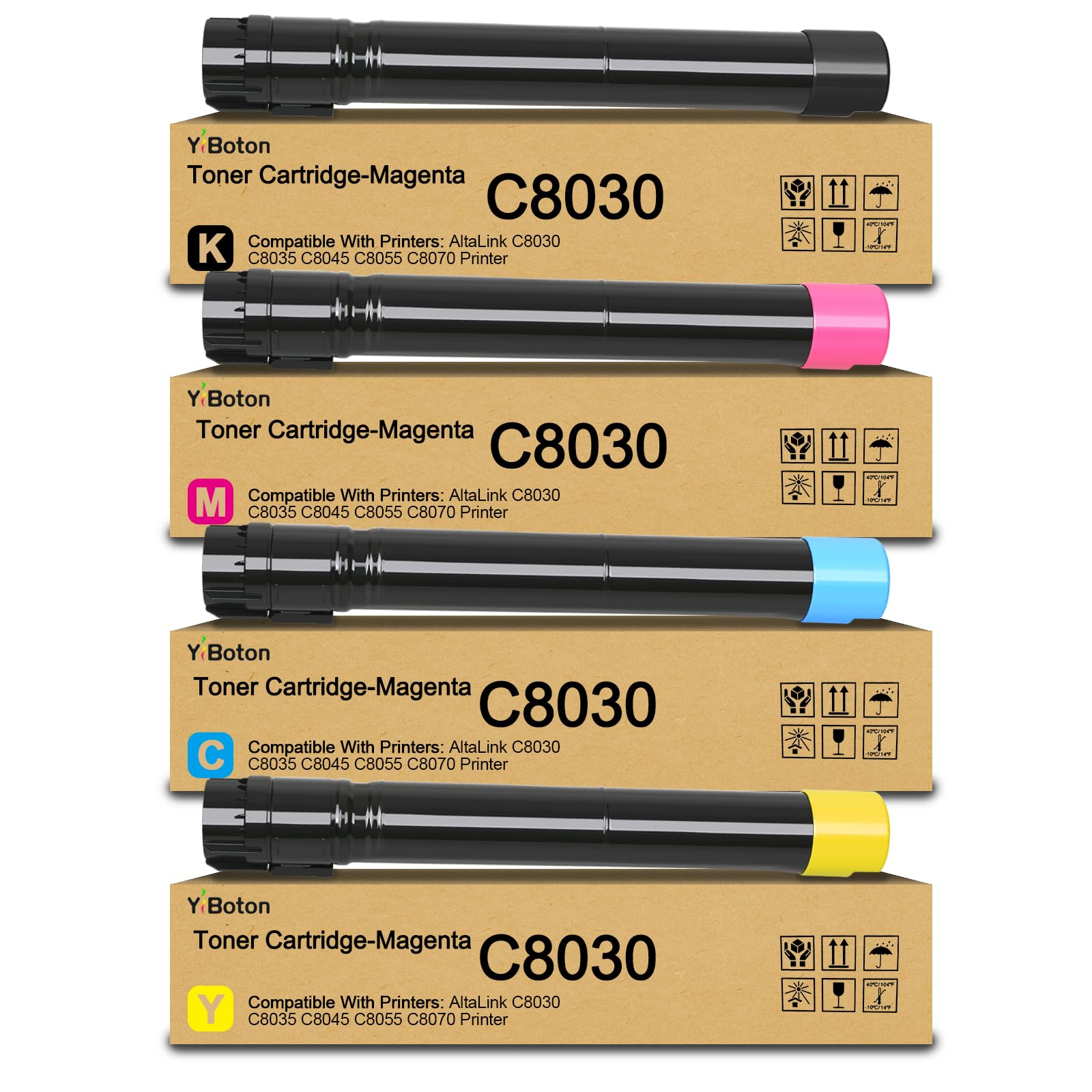 High Yield AltaLink C8030 C8035 C8045 C8055 C8070 Toner Cartridge 4-Pack | 006R01697 006R01698 006R01699 006R01700 Compatible with Xerox AltaLink C8030 C8035 C8045 C8055 C8070 Printer