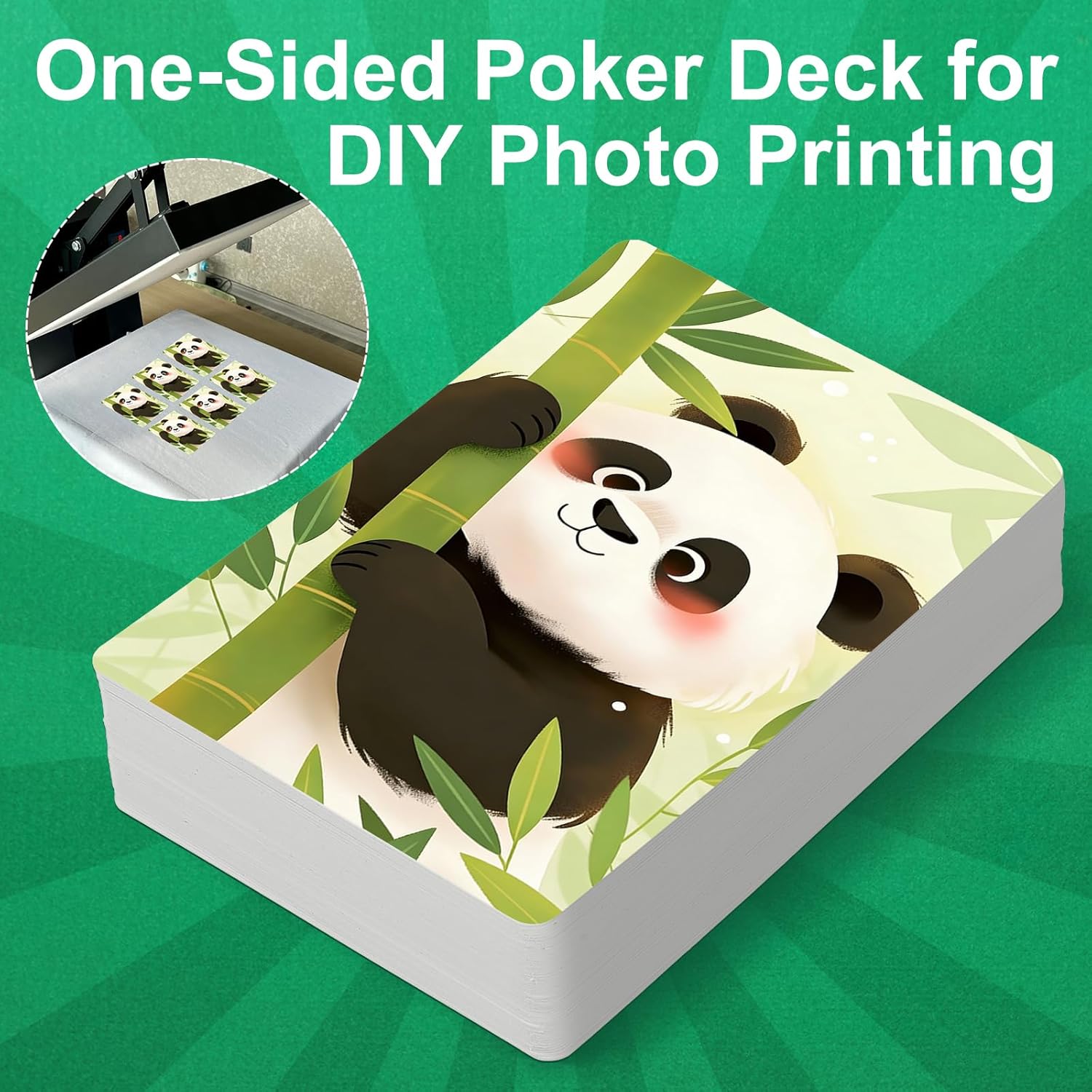 GLEAVI Blank Sublimation Playing Cards (One-Sided), 54 Pcs White Heat Transfer Poker Deck for DIY Photo Printing, Printable Blanks for Making Your Own Game Cards (1)