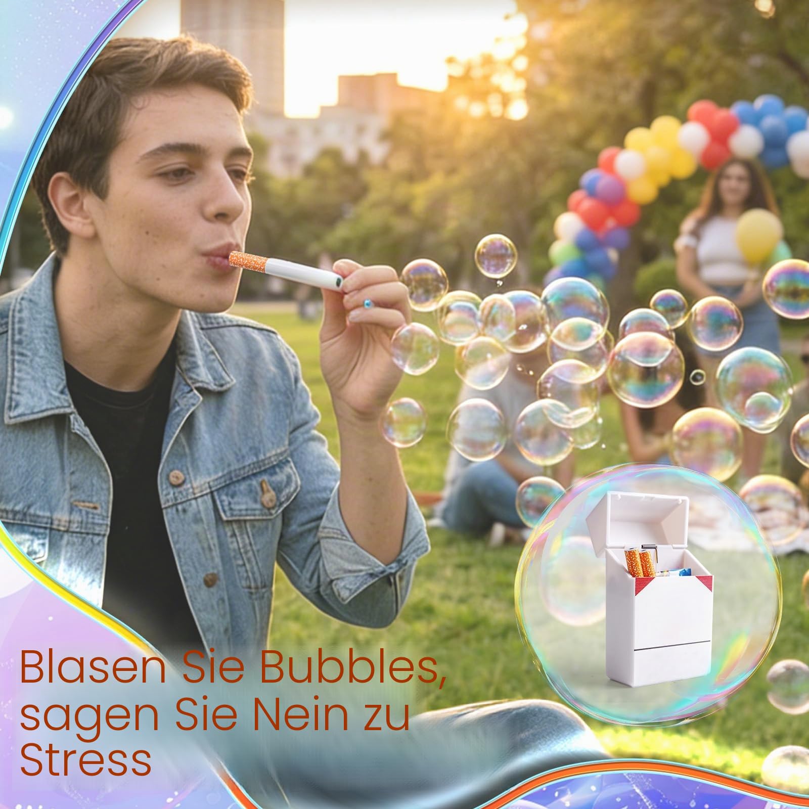 Seifenblasenspielzeug, Mini Seifenblasen Spielzeug mit Seifenblasenstäbe und Lösung, Mini Seifenblasenbläser, Lustige Seifenblasenmaschine, Spaß Erwachsene Party Streich Zubehör für Partys und Soziale
